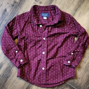 The Children's Place Maroon Button-Up Shirt